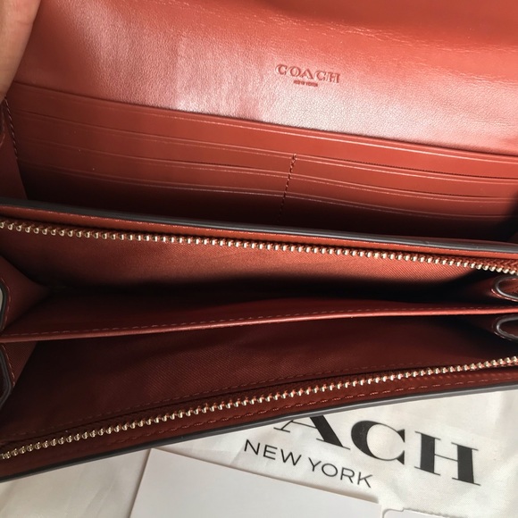 Coach Slim Envelope Crossgrain Leather Wallet - Picture 6 of 8